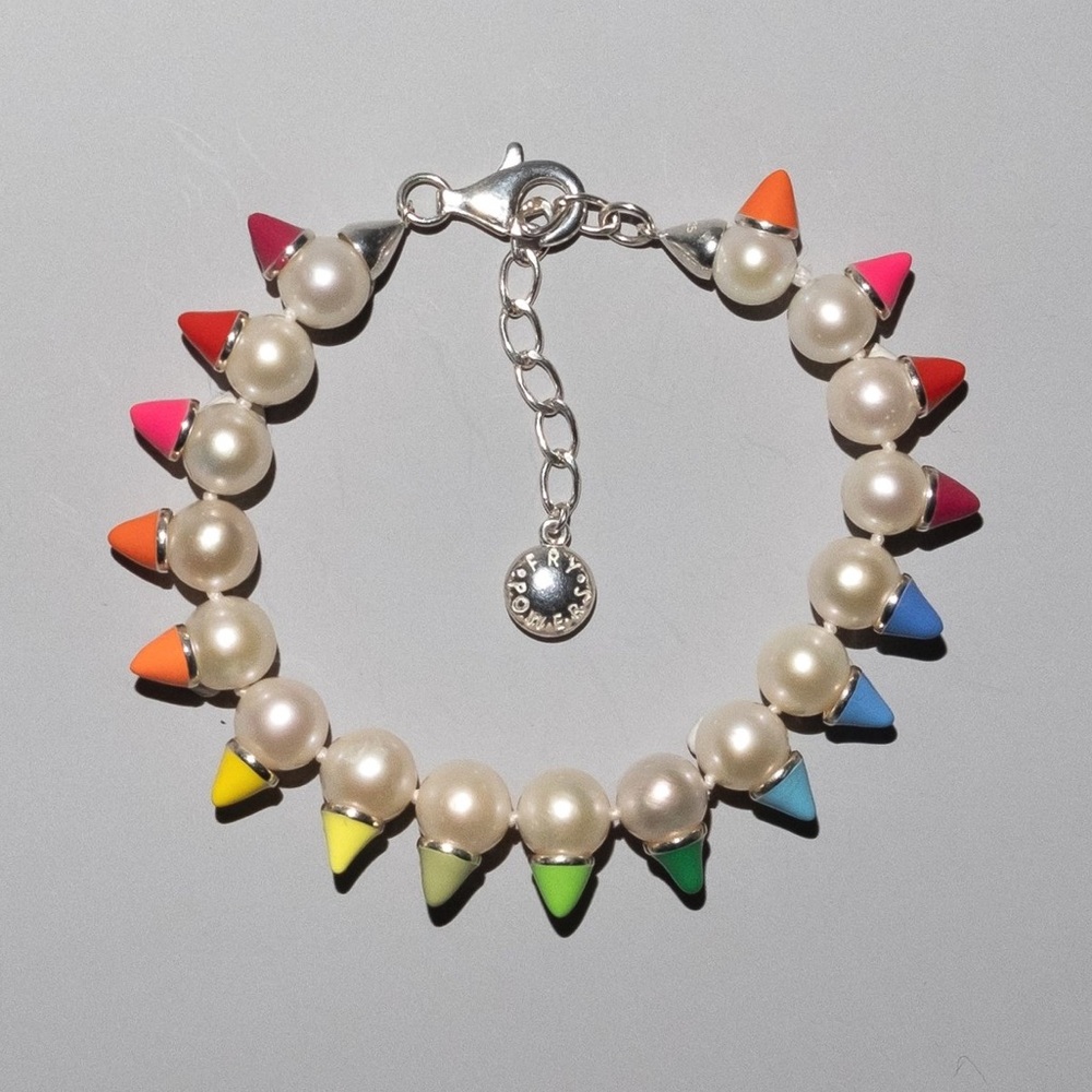 Fry Powers Enamel Studded Pearl Bracelet